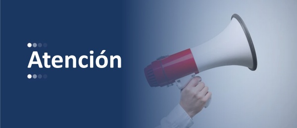 Banner general de alerta en el que aparece una mano sosteniendo un megafono