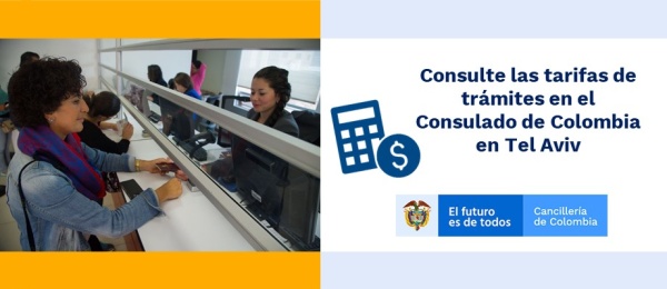 Consulte las tarifas de trámites en el Consulado de Colombia 